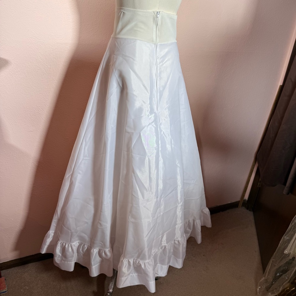 Vintage 1940 50 Retro High Waisted Full A-line Crinoline Long Slip Skirt - Picture 3 of 17